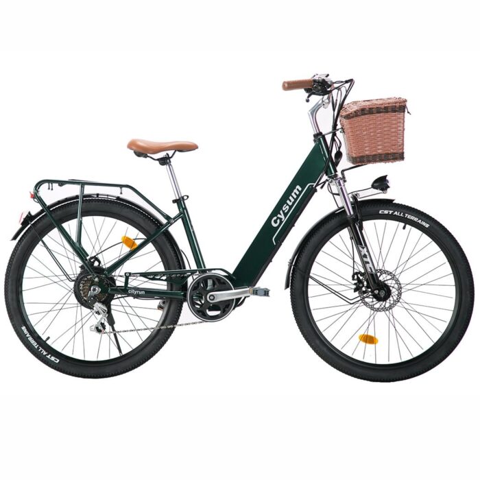 cysum Cityrun E-Bike für Damen, 26 Zoll (66 cm), E-Bike, E-Bike, E-Bike, Stadtfahrrad für Erwachsene, Motor 250 W, 25 km/h, Lithium-Akku 36 V, 360 WH, Reichweite 80 km