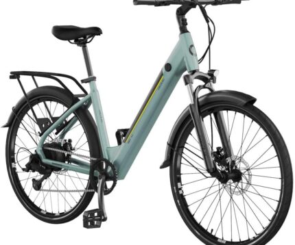 Cecotec Elektro-Stadtfahrrad Urban, 250W, 28-Zoll-Räder, 90 km Reichweite, 460 Wh Batterie, Vorderradfederung, 7-Gang-Shimano-Schaltung und Doppel-Hydraulikbremsscheiben