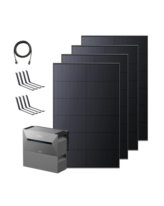 Anker SOLIX 2 Pro, Balkonkraftwerk mit Speicher (1600Wh), Solarbank 2 Pro (4 MPPT), 2400W Solareingang, bis zu 4 Solarmodule, bis zu 9,6 kWh Kapazität, 6000 Zyklen, Plug & Play, 0% VAT