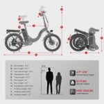 SAEMBIKE Elektrofahrrad Für Erwachsene, 250W Klappbares Elektrofahrrad Mit 36V 13AH Abnehmbarem Akku, Geschwindigkeit 25KM/H und Reichweite 110KM, 20„* 2.35“ Fetter Reifen E-Bikes Für Stadtpendler