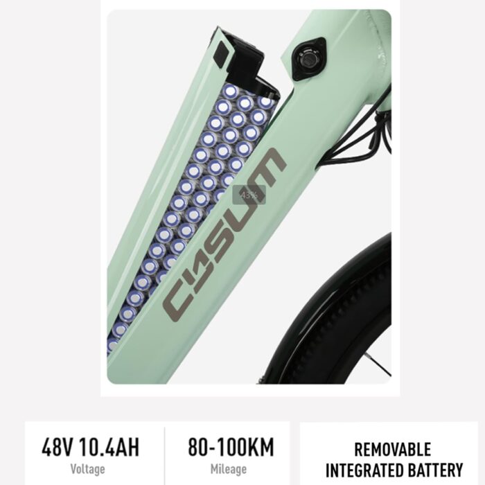 cysum X-City Elektrofahrrad für Erwachsene, 26 Zoll City Elektrofahrrad Damen Herren Lithium-Akku 48V 10,4Ah Motor 250W 25km/h Urban Switing