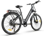 R1 E-Bike Damen 26 Zoll Tiefeinsteiger Trekkingrad E-Cityrad mit 36V 14.5Ah Wechselakku, Reichweite bis zu 110km, Hydraulische Scheibenbremsen, EU-konformes Ebike für Erwachsene