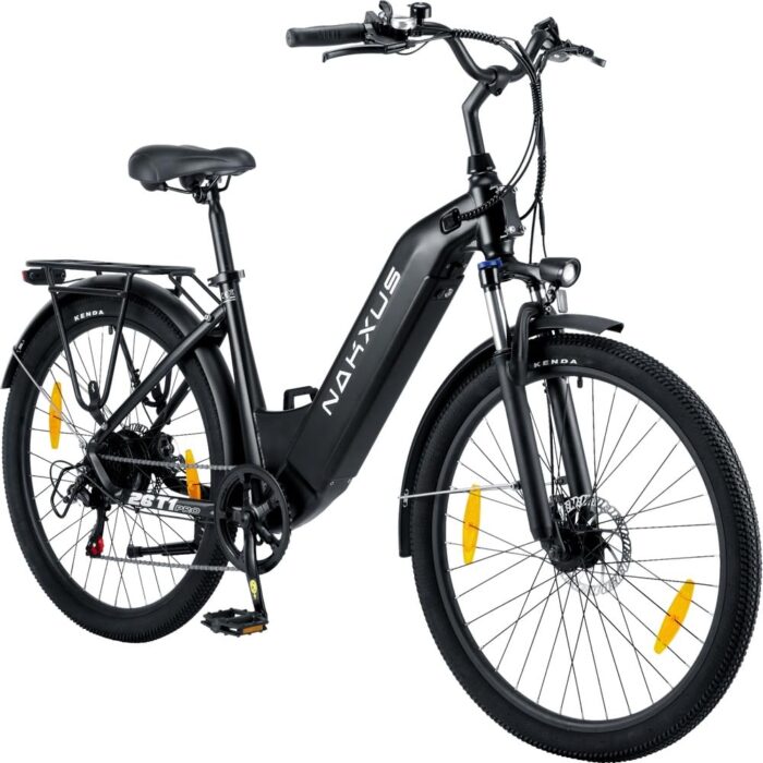 26T1 Elektrofahrrad 26 Zoll E-Bike, 36V 18.2Ah Akku herausnehmbar, 250W Motor, LCD-Display, 7-Gang, Reichweite 90-130 km, 25 km/h, IPX5 wasserdicht für Erwachsene