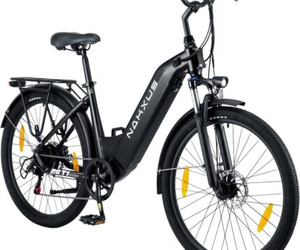 26T1 Elektrofahrrad 26 Zoll E-Bike, 36V 18.2Ah Akku herausnehmbar, 250W Motor, LCD-Display, 7-Gang, Reichweite 90-130 km, 25 km/h, IPX5 wasserdicht für Erwachsene