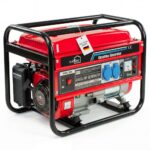 Stromgenerator mit Benzin | Stromerzeuger mit Zubehör | Notstromaggregat leise | 5 Steckdosen 3x 230V / 1x 400V / 1x 12 V | 6,5 PS (Stromgenerator mit Zugstarter)