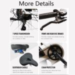 cysum X-City Elektrofahrrad für Erwachsene, 26 Zoll City Elektrofahrrad Damen Herren Lithium-Akku 48V 10,4Ah Motor 250W 25km/h Urban Switing