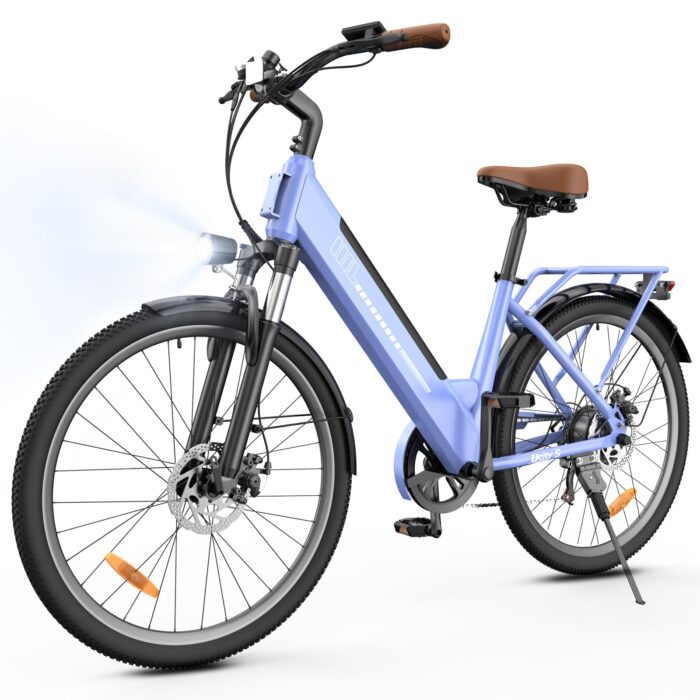 Finbike E Bike für Erwachsene 250W, 26 Zoll CityBike, Elektrofahrrad mit 55 Miles PAS Reichweite, 25 km/h Electric Bike für Herren und Damen,7 Gang Schaltung, Stoßdämpfung