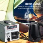 Tragbare Powerstation 1000W/666Wh, Mashine Tragbare Wiederaufladbare Generator Backup Batteriepack für Camping, Wohnmobile, Drohnen, Erste Hilfe und Außenbeleuchtung, mit 4 AC Anschlüssen