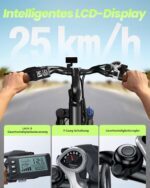 Finbike E Bike für Erwachsene 250W, 26 Zoll CityBike, Elektrofahrrad mit 55 Miles PAS Reichweite, 25 km/h Electric Bike für Herren und Damen,7 Gang Schaltung, Stoßdämpfung