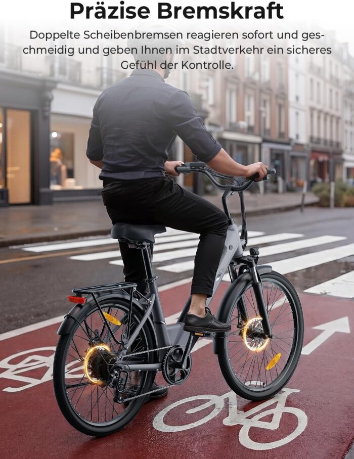 Touroll J1 ST 27,5" E Bike, Elektrofahrrad Trekkingrad E-Bike Herren Damen mit 561.6Wh Akku,100km Reichweite, 250W Motor, E-Fahrrad mit 7-Gang-Getriebe, Pedelec Citybike EBike für Erwachsene