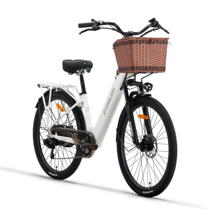 cysum X-City Elektrofahrrad für Erwachsene, 26 Zoll City Elektrofahrrad Damen Herren Lithium-Akku 48V 10,4Ah Motor 250W 25km/h Urban Switing