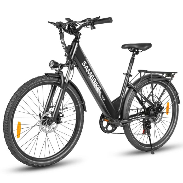 SAMEBIKE 26 Zoll E-Bike Herren Damen mit 250W Motor, 36V 540Wh Akku, Elektrofahrräder E-Fahrrad mit 7-Gang-Getriebe, LCD-Display, Pedelec Citybike EBike, Grün