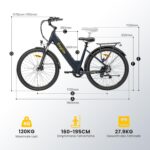 Eleglide T2 E Bike, 27,5" Trekkingrad E-Bike Herren Damen mit Hydraulische Scheibenbremsen, 36V 13Ah Akku,100km Reichweite, Elektrofahrrad mit 7-Gang-Getriebe, Pedelec Citybike EBike für Erwachsene