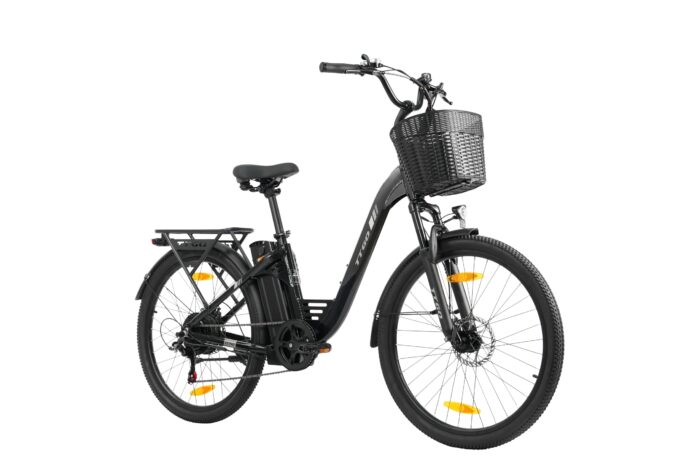 ttgo E Bike 26 Zoll, Elektrofahrräder für Herren Damen mit 36V 14,5Ah/18Ah Akku, 60–120 km Reichweite Citybike, LCD Display, 6/7-Gang, Aluminiumrahmen, Elektrofahrrad mit Korb