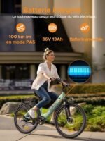 HillMiles MileCity1 26" E-Bike für Erwachsene, 7 Gang Elektrofahrrad mit Austauschbarem 36V 13Ah Akku, 25 km/h und 80–100km Reichweite E-Bike für Städtische Pendler, IP65 Wasserdicht