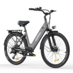 HillMiles MileCity1 26" E-Bike für Erwachsene, 7 Gang Elektrofahrrad mit Austauschbarem 36V 13Ah Akku, 25 km/h und 80–100km Reichweite E-Bike für Städtische Pendler, IP65 Wasserdicht