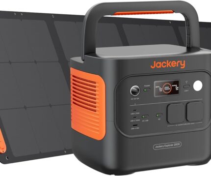Jackery 2000 v2 Tragbare Powerstation mit 200W Solarpanel, 2042Wh Solargenerator mit 2200W Ausgang, LiFePO4 Batterie Schnellladung für Camping, Wohnmobil, Off-Grid