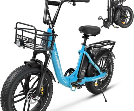 SAMEBIKE E-Bike Klapprad Elektrofahrrad mit 20 Zoll Fat Tire, 13Ah Lithium-Akku für Lange Reichweite bis 120KM, 7-Gang-All-Terrain Ebike Herren für MTB, Strand & Schnee