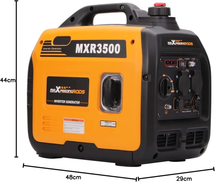 maXpeedingrods Inverter Stromerzeuger 3300W Stromgenerator Benzin Superleise 4 Takt mit USB und 230V Steckdosen Leicht als Notstromaggregat Backup Stromausfälle für Camping Wohnwagen Garage Baustelle
