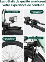 HillMiles MileCity1 26" E-Bike für Erwachsene, 7 Gang Elektrofahrrad mit Austauschbarem 36V 13Ah Akku, 25 km/h und 80–100km Reichweite E-Bike für Städtische Pendler, IP65 Wasserdicht