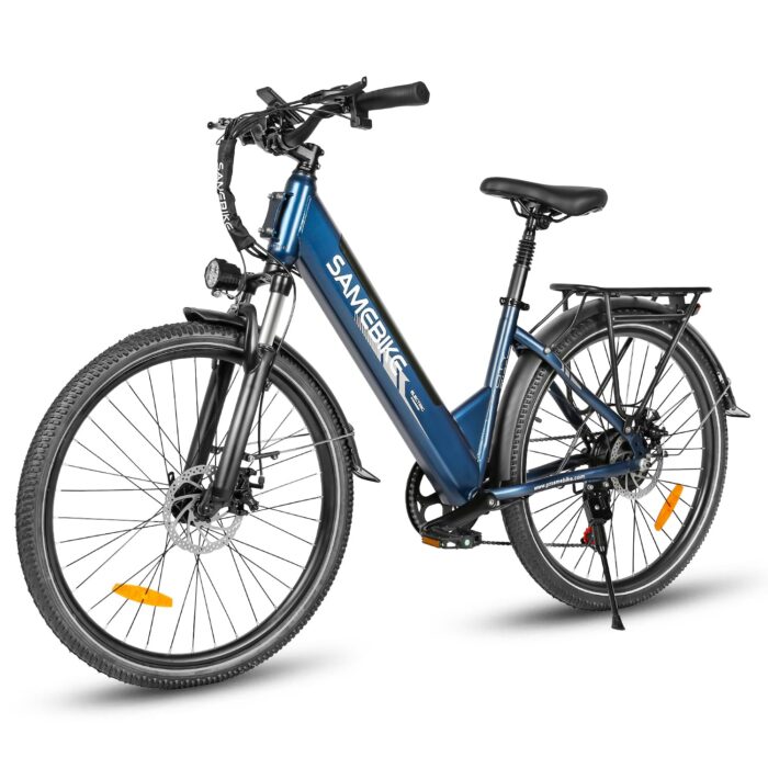 SAMEBIKE 26 Zoll E-Bike Herren Damen mit 250W Motor, 36V 540Wh Akku, Elektrofahrräder E-Fahrrad mit 7-Gang-Getriebe, LCD-Display, Pedelec Citybike EBike, Grün