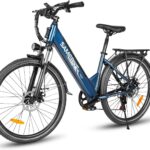 SAMEBIKE 26 Zoll E-Bike Herren Damen mit 250W Motor, 36V 540Wh Akku, Elektrofahrräder E-Fahrrad mit 7-Gang-Getriebe, LCD-Display, Pedelec Citybike EBike, Grün