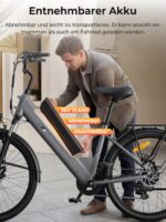 Touroll J1 ST 27,5" E Bike, Elektrofahrrad Trekkingrad E-Bike Herren Damen mit 561.6Wh Akku,100km Reichweite, 250W Motor, E-Fahrrad mit 7-Gang-Getriebe, Pedelec Citybike EBike für Erwachsene