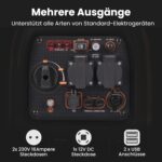 maXpeedingrods Inverter Stromerzeuger 3300W Stromgenerator Benzin Superleise 4 Takt mit USB und 230V Steckdosen Leicht als Notstromaggregat Backup Stromausfälle für Camping Wohnwagen Garage Baustelle