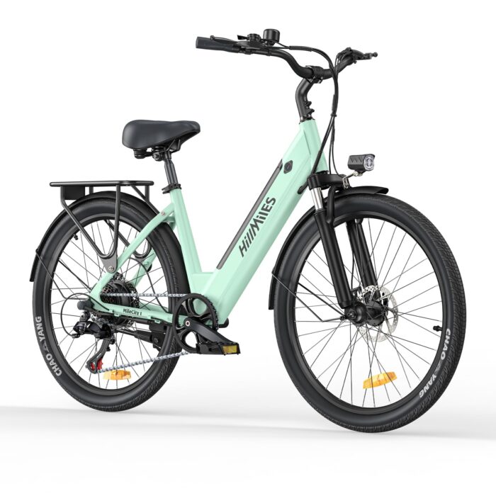 HillMiles MileCity1 26" E-Bike für Erwachsene, 7 Gang Elektrofahrrad mit Austauschbarem 36V 13Ah Akku, 25 km/h und 80–100km Reichweite E-Bike für Städtische Pendler, IP65 Wasserdicht