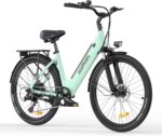 HillMiles MileCity1 26" E-Bike für Erwachsene, 7 Gang Elektrofahrrad mit Austauschbarem 36V 13Ah Akku, 25 km/h und 80–100km Reichweite E-Bike für Städtische Pendler, IP65 Wasserdicht