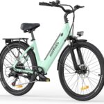 HillMiles MileCity1 26" E-Bike für Erwachsene, 7 Gang Elektrofahrrad mit Austauschbarem 36V 13Ah Akku, 25 km/h und 80–100km Reichweite E-Bike für Städtische Pendler, IP65 Wasserdicht