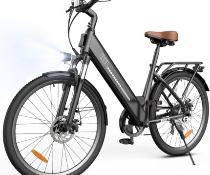Finbike E Bike für Erwachsene 250W, 26 Zoll CityBike, Elektrofahrrad mit 55 Miles PAS Reichweite, 25 km/h Electric Bike für Herren und Damen,7 Gang Schaltung, Stoßdämpfung