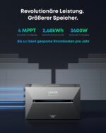 Anker SOLIX Solarbank 3 E2700 Pro, Balkonkraftwerk mit Speicher, 4 MPPTs (3600W), bis zu 16kWh Kapazität, 1200W bidirektional, Anker Intelligence, Plug&Play (ohne Verlängerungskabel für Solarpanels)