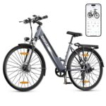 26M208 Elektrofahrrad Damen Herren,26Zoll Elektrofahrrad Trekkingrad e-City Fahrrad mit 36V 12,5Ah Li-Ion Akku, Reichweite bis zu 100KM im Hybridmodus, 250W Motor, EU-konform, mit App