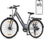 26M208 Elektrofahrrad Damen Herren,26Zoll Elektrofahrrad Trekkingrad e-City Fahrrad mit 36V 12,5Ah Li-Ion Akku, Reichweite bis zu 100KM im Hybridmodus, 250W Motor, EU-konform, mit App