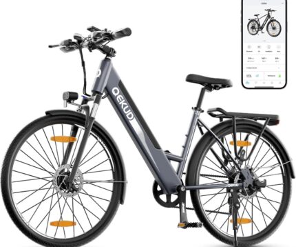 26M208 Elektrofahrrad Damen Herren,26Zoll Elektrofahrrad Trekkingrad e-City Fahrrad mit 36V 12,5Ah Li-Ion Akku, Reichweite bis zu 100KM im Hybridmodus, 250W Motor, EU-konform, mit App