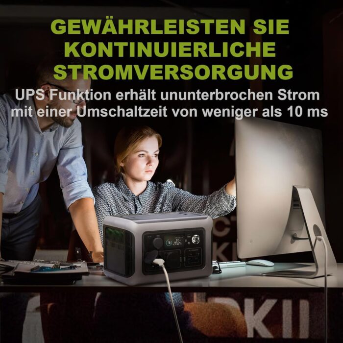 ALLPOWERS Solargenerator R600, 299WH LiFePO4 Batterie, 2x 600W (1200W Spitze) AC Ausgang Tragbare Powerstation mit 100W Solarpanel, Mobile Stromversorgung für Garten Reise Camping Wohnmobil Notfall