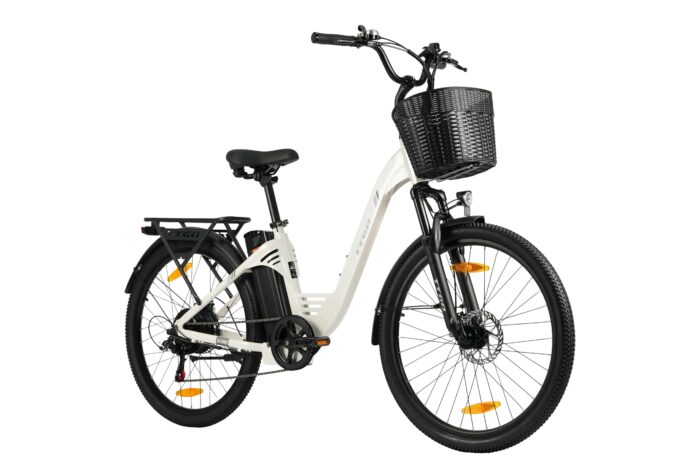 ttgo E Bike 26 Zoll, Elektrofahrräder für Herren Damen mit 36V 14,5Ah/18Ah Akku, 60–120 km Reichweite Citybike, LCD Display, 6/7-Gang, Aluminiumrahmen, Elektrofahrrad mit Korb