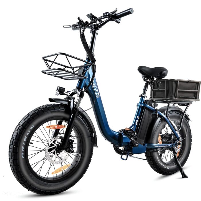 HANEVEAR Elektrofahrrad E Bike Klapprad mit 24Ah/48V Lithium-Akku | bis zu 140km, Fatbike Ebike mit Hydraulische Bremse, 250W 65Nm Heckmotor, Elektrofahrrad für Erwachsene