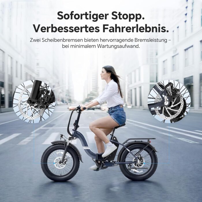 Touroll S2/S2 Pro 2026 Klappbar E-Bike Herren, 250W Fatbike, 20"×4.0" All-Terrain Reifen, 150 km Reichweite, 720Wh Akku, StVZO Straßenzulassung – Elektrofahrrad für Stadt, Offroad & Pendler