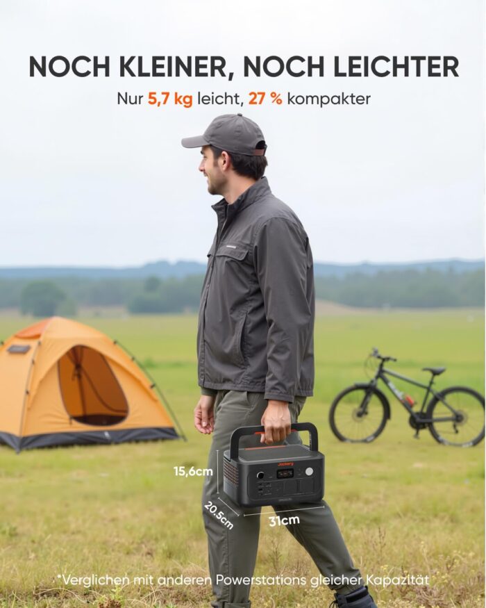 Jackery Explorer 500 V2 Tragbare Powerstation, 512Wh Solargenerator 230V/500W (Spitze 1000W) mit Schnellladung, LiFePO4 Akku 6000 Zyklen, Solargenerator für Camping, Wohnmobil, Notfälle, Reisen