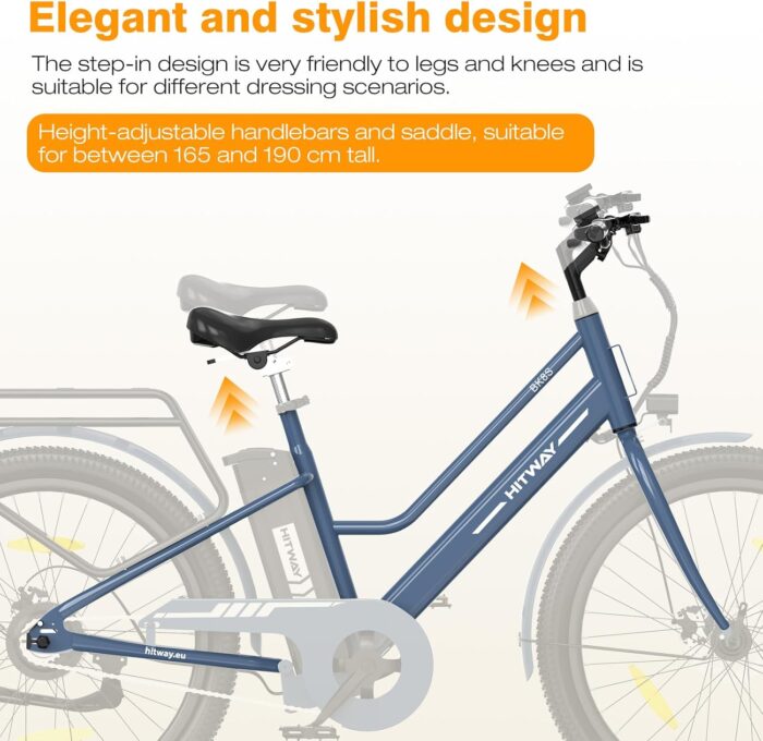 HITWAY E Bike 27,5 Zoll E-CityBike mit 36V13Ah Akku Pedelec für Damen 50-100km Reichweite 250W Motor StVZO-Zulassung E-Bike Tiefeinstieg