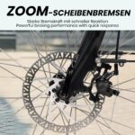 SAXXX E Bike Damen 28 Zoll Tiefeinsteiger mit 36V 13Ah Akku, Elektro Fahrrad Erwachsene mit Scheibenbremse, 7 Gang Kettenschaltung Pedelec mit Federgabel, Gepäckträger für Damen/Frauen Herren/Männer