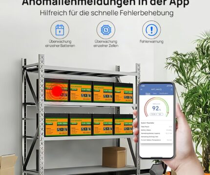 ECO-WORTHY 12V 100Ah LiFePO4 Bluetooth mit 12/24V 20A Ladegeräte,Lithiumbatterie 12V 100AH mit BMS Low Temperature Schutz für Wohnmobil,Boot,Wohnwagen