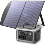 ALLPOWERS Solargenerator R600, 299WH LiFePO4 Batterie, 2x 600W (1200W Spitze) AC Ausgang Tragbare Powerstation mit 100W Solarpanel, Mobile Stromversorgung für Garten Reise Camping Wohnmobil Notfall