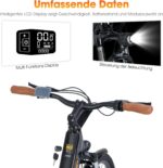 HILAND 26 Zoll Elektrisches Citybike, 250W Motor, 36V 7,8Ah Akku, Elektro Pendlerfahrräder, Scheibenbremsen vorne und hinten, E-Bike für Damen und Herren, Schwarz/Weiß/Rosa