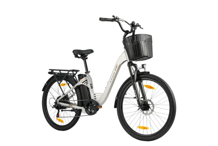 ttgo E Bike 26 Zoll, Elektrofahrräder für Herren Damen mit 36V 14,5Ah/18Ah Akku, 60–120 km Reichweite Citybike, LCD Display, 6/7-Gang, Aluminiumrahmen, Elektrofahrrad mit Korb