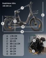 HANEVEAR Elektrofahrrad E Bike Klapprad mit 24Ah/48V Lithium-Akku | bis zu 140km, Fatbike Ebike mit Hydraulische Bremse, 250W 65Nm Heckmotor, Elektrofahrrad für Erwachsene