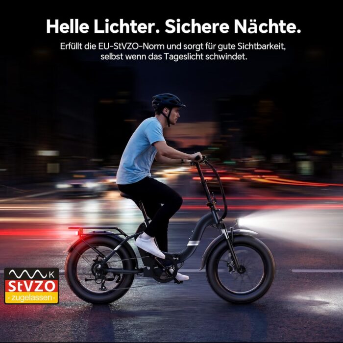 Touroll S2/S2 Pro 2026 Klappbar E-Bike Herren, 250W Fatbike, 20"×4.0" All-Terrain Reifen, 150 km Reichweite, 720Wh Akku, StVZO Straßenzulassung – Elektrofahrrad für Stadt, Offroad & Pendler
