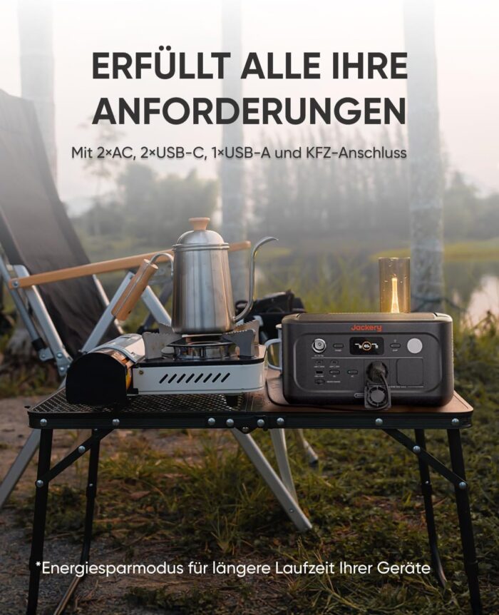 Jackery Explorer 500 V2 Tragbare Powerstation, 512Wh Solargenerator 230V/500W (Spitze 1000W) mit Schnellladung, LiFePO4 Akku 6000 Zyklen, Solargenerator für Camping, Wohnmobil, Notfälle, Reisen